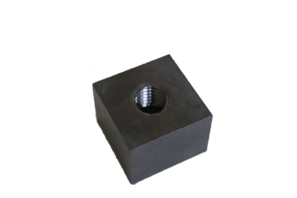 Hot pressed boron carbide threaded hole
